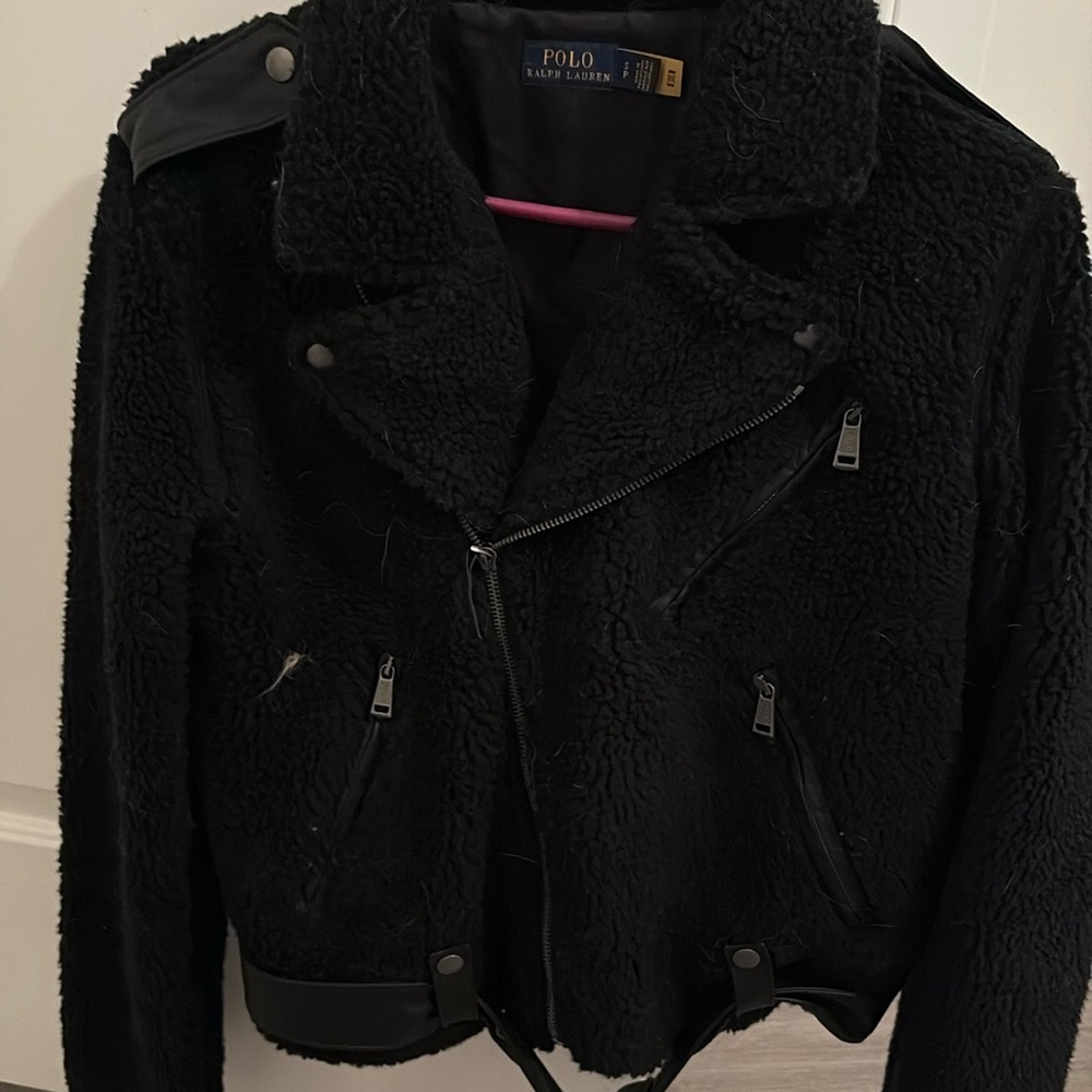 Polo Ralph Lauren faux Sherpa biker jacket